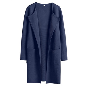 image:imageANRABESS Cardigan Sweater for Women 2026 Fall Outfits  Long Sleeve Open Front Mid LengthDressy Jacket CoatSoft Knit CoatiganBusiness Casual Work ClothesTravel Winter OutwearNavy Blue