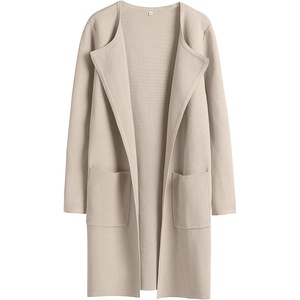 image:imageANRABESS Cardigan Sweater for Women 2026 Fall Outfits  Long Sleeve Open Front Mid LengthDressy Jacket CoatSoft Knit CoatiganBusiness Casual Work ClothesTravel Winter OutwearLight Khaki