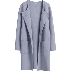 image:imageANRABESS Cardigan Sweater for Women 2026 Fall Outfits  Long Sleeve Open Front Mid LengthDressy Jacket CoatSoft Knit CoatiganBusiness Casual Work ClothesTravel Winter OutwearGray Blue