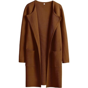 image:imageANRABESS Cardigan Sweater for Women 2026 Fall Outfits  Long Sleeve Open Front Mid LengthDressy Jacket CoatSoft Knit CoatiganBusiness Casual Work ClothesTravel Winter OutwearCaramel
