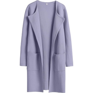 image:imageANRABESS Cardigan Sweater for Women 2026 Fall Outfits  Long Sleeve Open Front Mid LengthDressy Jacket CoatSoft Knit CoatiganBusiness Casual Work ClothesTravel Winter OutwearPurple Gray