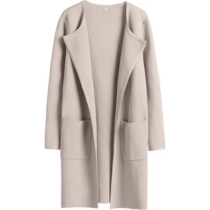 image:imageANRABESS Cardigan Sweater for Women 2026 Fall Outfits  Long Sleeve Open Front Mid LengthDressy Jacket CoatSoft Knit CoatiganBusiness Casual Work ClothesTravel Winter OutwearGray Apricort