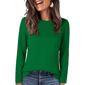 image:imageANRABESS Long Sleeve Shirts for Women Crew Neck Fall Top  Soft Comfy Wrinkle Free Tshirts Basic Tee Winter Layer Clothing Business Casual Work OutfitsTravel Daily WearGreen