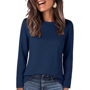 image:imageANRABESS Long Sleeve Shirts for Women Crew Neck Fall Top  Soft Comfy Wrinkle Free Tshirts Basic Tee Winter Layer Clothing Business Casual Work OutfitsTravel Daily WearNavy Blue