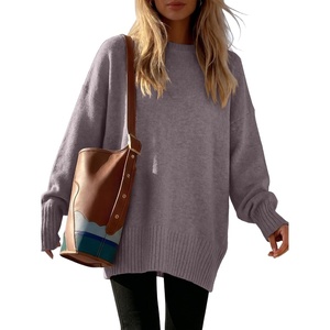 image:imageANRABESS Oversized Sweaters for Women Batwing Fall Outfits  Long Sleeve Crew Neck Pullover Cozy Casual Loose Knit Tops Cute Office Work Travel Vacation Winter Fashion ClothingNutmeg