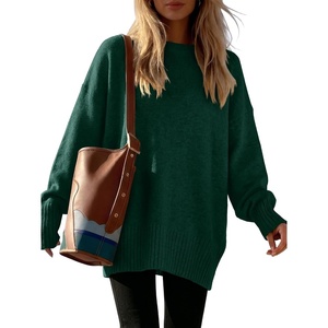 image:imageANRABESS Oversized Sweaters for Women Batwing Fall Outfits  Long Sleeve Crew Neck Pullover Cozy Casual Loose Knit Tops Cute Office Work Travel Vacation Winter Fashion ClothingDark Green