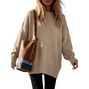 image:imageANRABESS Oversized Sweaters for Women Batwing Fall Outfits  Long Sleeve Crew Neck Pullover Cozy Casual Loose Knit Tops Cute Office Work Travel Vacation Winter Fashion ClothingLight Khaki