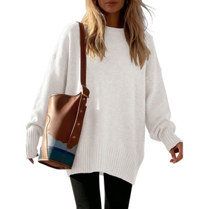 image:imageANRABESS Oversized Sweaters for Women Batwing Fall Outfits  Long Sleeve Crew Neck Pullover Cozy Casual Loose Knit Tops Cute Office Work Travel Vacation Winter Fashion ClothingWhite