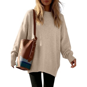 image:imageANRABESS Oversized Sweaters for Women Batwing Fall Outfits  Long Sleeve Crew Neck Pullover Cozy Casual Loose Knit Tops Cute Office Work Travel Vacation Winter Fashion ClothingAlmond