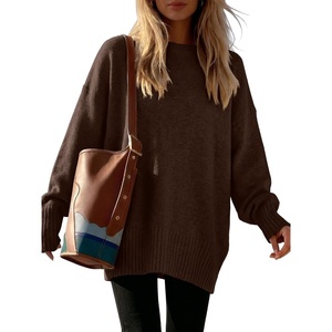 image:imageANRABESS Oversized Sweaters for Women Batwing Fall Outfits  Long Sleeve Crew Neck Pullover Cozy Casual Loose Knit Tops Cute Office Work Travel Vacation Winter Fashion ClothingCoffee