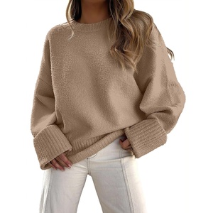 image:imageANRABESS Women Oversized Knit Sweaters 2026 Fall Fashion Outfits  Cozy Soft Fuzzy Knit Warm Chunky Long Sleeve Crew Neck PulloverWinter ClothingCasual Loose FitWork Travel AllDay WearLight Camel
