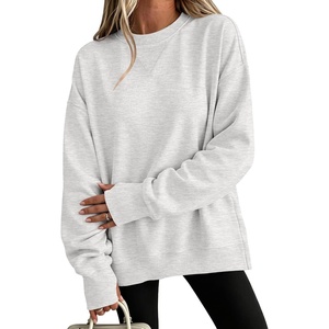 image:imageANRABESS Womens Oversized Sweatshirt Crewneck Fleece Pullover  Long Sleeve Soft Tops with Thumb Hole Cuffs Loose Fit Y2K Outfits for School Casual Daily Wear Spring Fall ClothesLight Grey