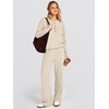 image:imageANRABESS 2 Piece Lounge Sets for Women Fall Travel Outfit  Waffle Knit Long Sleeve Button Up Henley Top amp Wide Leg Pants Comfy Casual Matching Sets Vacation Airport Sweatsuit ClothesBeige