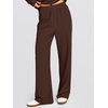 image:imageANRABESS 2 Piece Lounge Sets for Women Fall Travel Outfit  Waffle Knit Long Sleeve Button Up Henley Top amp Wide Leg Pants Comfy Casual Matching Sets Vacation Airport Sweatsuit ClothesRed Brown