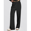 image:imageANRABESS 2 Piece Lounge Sets for Women Fall Travel Outfit  Waffle Knit Long Sleeve Button Up Henley Top amp Wide Leg Pants Comfy Casual Matching Sets Vacation Airport Sweatsuit ClothesBlack