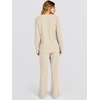 image:imageANRABESS 2 Piece Lounge Sets for Women Fall Travel Outfit  Waffle Knit Long Sleeve Button Up Henley Top amp Wide Leg Pants Comfy Casual Matching Sets Vacation Airport Sweatsuit ClothesBeige