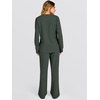 image:imageANRABESS 2 Piece Lounge Sets for Women Fall Travel Outfit  Waffle Knit Long Sleeve Button Up Henley Top amp Wide Leg Pants Comfy Casual Matching Sets Vacation Airport Sweatsuit ClothesArmy Green