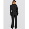 image:imageANRABESS 2 Piece Lounge Sets for Women Fall Travel Outfit  Waffle Knit Long Sleeve Button Up Henley Top amp Wide Leg Pants Comfy Casual Matching Sets Vacation Airport Sweatsuit ClothesBlack