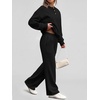 image:imageANRABESS 2 Piece Sets for Women Fall Outfits Sweatsuits  Henley Neck Sweatshirt amp Wide Leg Sweatpant with Pockets Comfy Matching Lounge Sets Airport Travel Outfit Casual ClothesBlack