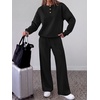 image:imageANRABESS 2 Piece Sets for Women Fall Outfits Sweatsuits  Henley Neck Sweatshirt amp Wide Leg Sweatpant with Pockets Comfy Matching Lounge Sets Airport Travel Outfit Casual ClothesBlack