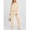 image:imageANRABESS 2 Piece Sets for Women Fall Outfits Sweatsuits  Henley Neck Sweatshirt amp Wide Leg Sweatpant with Pockets Comfy Matching Lounge Sets Airport Travel Outfit Casual ClothesApricot