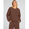image:imageANRABESS 2 Piece Sets for Women Fall Outfits Sweatsuits  Henley Neck Sweatshirt amp Wide Leg Sweatpant with Pockets Comfy Matching Lounge Sets Airport Travel Outfit Casual ClothesCoffee