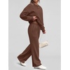 image:imageANRABESS 2 Piece Sets for Women Fall Outfits Sweatsuits  Henley Neck Sweatshirt amp Wide Leg Sweatpant with Pockets Comfy Matching Lounge Sets Airport Travel Outfit Casual ClothesCoffee