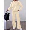 image:imageANRABESS 2 Piece Sets for Women Fall Outfits Sweatsuits  Henley Neck Sweatshirt amp Wide Leg Sweatpant with Pockets Comfy Matching Lounge Sets Airport Travel Outfit Casual ClothesApricot