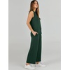 image:imageANRABESS 2 Piece Sets for Women Travel Airport Outfits  Sleeveless Tank TopampWide Leg PantsLounge Matching Set2026 Summer Fall Casual Comfort ClothingWrinkle Free Soft SweatsuitsDeep Green