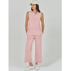image:imageANRABESS 2 Piece Sets for Women Travel Airport Outfits  Sleeveless Tank TopampWide Leg PantsLounge Matching Set2026 Summer Fall Casual Comfort ClothingWrinkle Free Soft SweatsuitsLight Pink