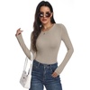 image:imageANRABESS Fall Long Sleeve Shirts for Women Wool Blend Tops  Comfy Stretch Slim Basic Tee Casual Work Going Out Daily Wear Soft Crewneck Lightweight Sweater Winter Layering ClothesLight Khaki