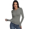 image:imageANRABESS Fall Long Sleeve Shirts for Women Wool Blend Tops  Comfy Stretch Slim Basic Tee Casual Work Going Out Daily Wear Soft Crewneck Lightweight Sweater Winter Layering ClothesGrey