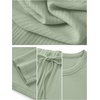 image:imageANRABESS Long Sleeve Lounge Pajama Sets for Women 2 Piece  Comfy Soft Breathable FabricDrawstring Wide Leg PantsCute Matching Set SleepwearFall Home Pjs LoungewearGreen
