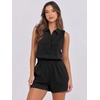image:imageANRABESS Romper for Womens 2026 Summer Dressy Casual Sleeveless V Neck One Piece Short Jumpsuit Lounge Travel Outfits ClothesBlack