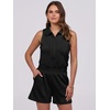 image:imageANRABESS Romper for Womens 2026 Summer Dressy Casual Sleeveless V Neck One Piece Short Jumpsuit Lounge Travel Outfits ClothesBlack