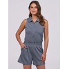 image:imageANRABESS Romper for Womens 2026 Summer Dressy Casual Sleeveless V Neck One Piece Short Jumpsuit Lounge Travel Outfits ClothesDark Grey