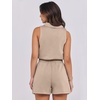 image:imageANRABESS Romper for Womens 2026 Summer Dressy Casual Sleeveless V Neck One Piece Short Jumpsuit Lounge Travel Outfits ClothesKhaki