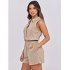 image:imageANRABESS Romper for Womens 2026 Summer Dressy Casual Sleeveless V Neck One Piece Short Jumpsuit Lounge Travel Outfits ClothesKhaki