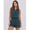 image:imageANRABESS Romper for Womens 2026 Summer Dressy Casual Sleeveless V Neck One Piece Short Jumpsuit Lounge Travel Outfits ClothesLake Green