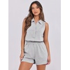image:imageANRABESS Romper for Womens 2026 Summer Dressy Casual Sleeveless V Neck One Piece Short Jumpsuit Lounge Travel Outfits ClothesLight Grey
