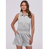 image:imageANRABESS Romper for Womens 2026 Summer Dressy Casual Sleeveless V Neck One Piece Short Jumpsuit Lounge Travel Outfits ClothesLight Grey