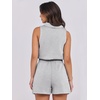 image:imageANRABESS Romper for Womens 2026 Summer Dressy Casual Sleeveless V Neck One Piece Short Jumpsuit Lounge Travel Outfits ClothesLight Grey