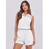 image:imageANRABESS Romper for Womens 2026 Summer Dressy Casual Sleeveless V Neck One Piece Short Jumpsuit Lounge Travel Outfits ClothesWhite