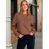 image:imageANRABESS Sweatshirt for Women Oversized Henley Tunic Tops  Long Sleeve Button Slit HemSoft Loose Fit Pullover School Work Office Outfits Lounge Casual Fall Winter ClothingCaramel