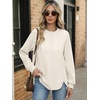 image:imageANRABESS Sweatshirt for Women Oversized Henley Tunic Tops  Long Sleeve Button Slit HemSoft Loose Fit Pullover School Work Office Outfits Lounge Casual Fall Winter ClothingBeige