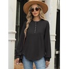 image:imageANRABESS Sweatshirt for Women Oversized Henley Tunic Tops  Long Sleeve Button Slit HemSoft Loose Fit Pullover School Work Office Outfits Lounge Casual Fall Winter ClothingBlack