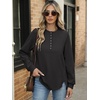 image:imageANRABESS Sweatshirt for Women Oversized Henley Tunic Tops  Long Sleeve Button Slit HemSoft Loose Fit Pullover School Work Office Outfits Lounge Casual Fall Winter ClothingBlack