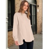 image:imageANRABESS Sweatshirt for Women Oversized Henley Tunic Tops  Long Sleeve Button Slit HemSoft Loose Fit Pullover School Work Office Outfits Lounge Casual Fall Winter ClothingBeige Camel