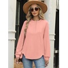 image:imageANRABESS Sweatshirt for Women Oversized Henley Tunic Tops  Long Sleeve Button Slit HemSoft Loose Fit Pullover School Work Office Outfits Lounge Casual Fall Winter ClothingCoral Pink