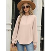 image:imageANRABESS Sweatshirt for Women Oversized Henley Tunic Tops  Long Sleeve Button Slit HemSoft Loose Fit Pullover School Work Office Outfits Lounge Casual Fall Winter ClothingBeige Camel
